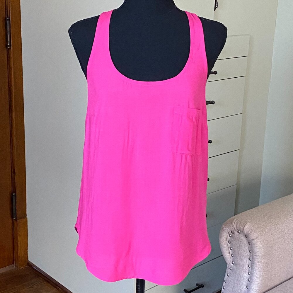 Splendid Hot Pink Sleeveless Top,  100% Rayon, Size XS, Made in USA